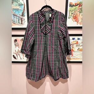 Tuckernuck Plaid Dress with Velvet and Brass